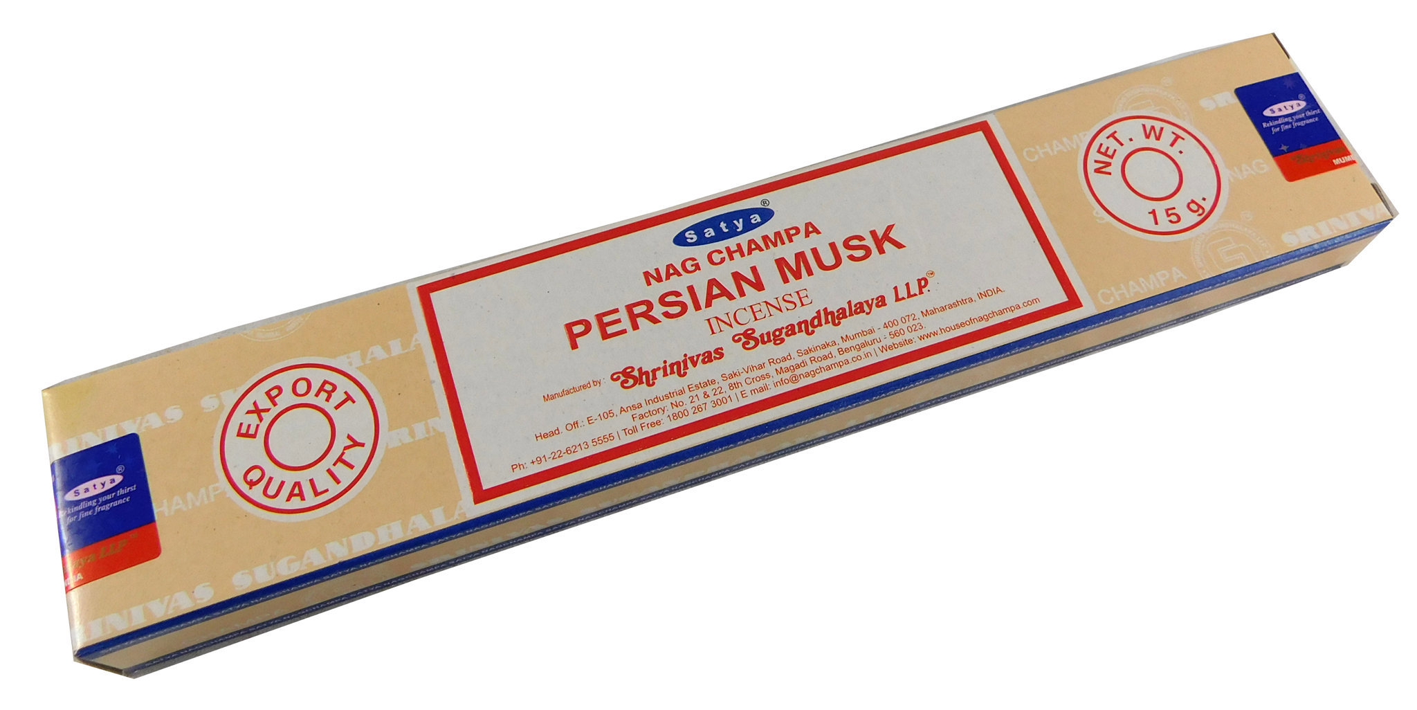 Räucherstäbchen Persian Musk von Satya 15g Packung. Ca. 15 Incence Sticks
